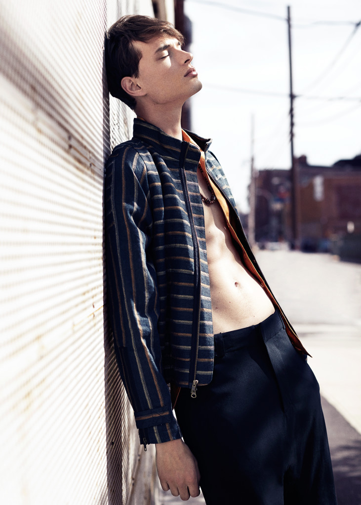 Shirt: Kent and Curwen,  Jacket: Richard Chai, Trousers: Chapter, Necklace: Stylist’s own